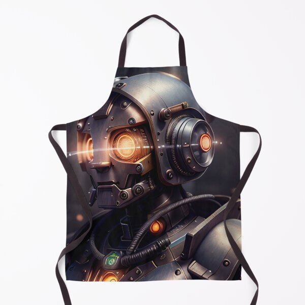 Item preview, Experience the Dieselpunk World with this Glowing-Eyed Robot Portrait designed and sold by CreationP.