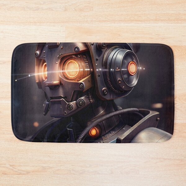 Item preview, Experience the Dieselpunk World with this Glowing-Eyed Robot Portrait designed and sold by CreationP.