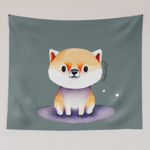 Item preview, Cute Shiba Inu Puppy Art 5 designed and sold by cutiepeaupies.