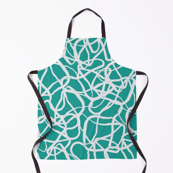 Aperçu de l'œuvre Brushstroke Swirl - Blanc sur Turquoise créée et vendue par Blue-Banana.