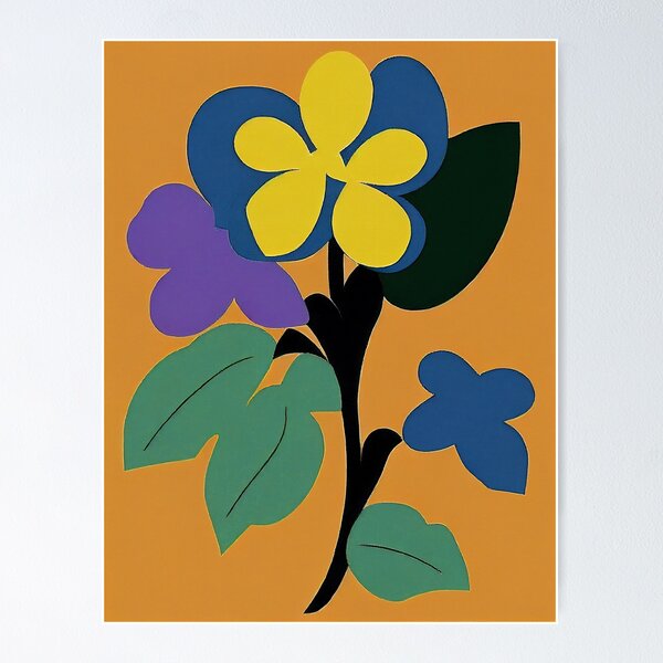 Item preview, Blue and Yellow Flower | Matisse Inspired Style designed and sold by WalterWhatFace.