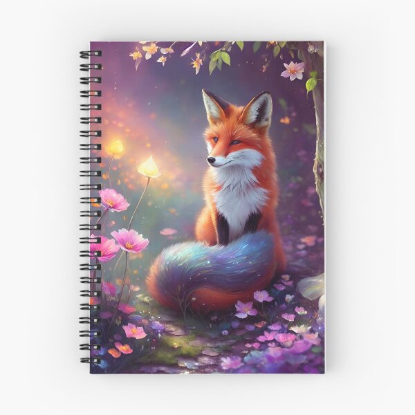 Item preview, Fox sitting in the forest surrounded by flowers designed and sold by Whimsy Bu.