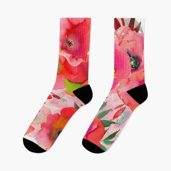 Item preview, Red Tropical Flowers And Blossoms Pattern designed and sold by UtArt.
