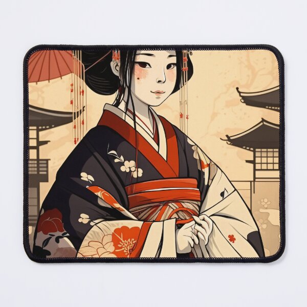 Item preview, Japanese woman wearing Yukata designed and sold by TheTravelingOwl.