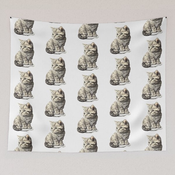 Item preview, Cute little Black & Gray Cat  designed and sold by TheProPrints.