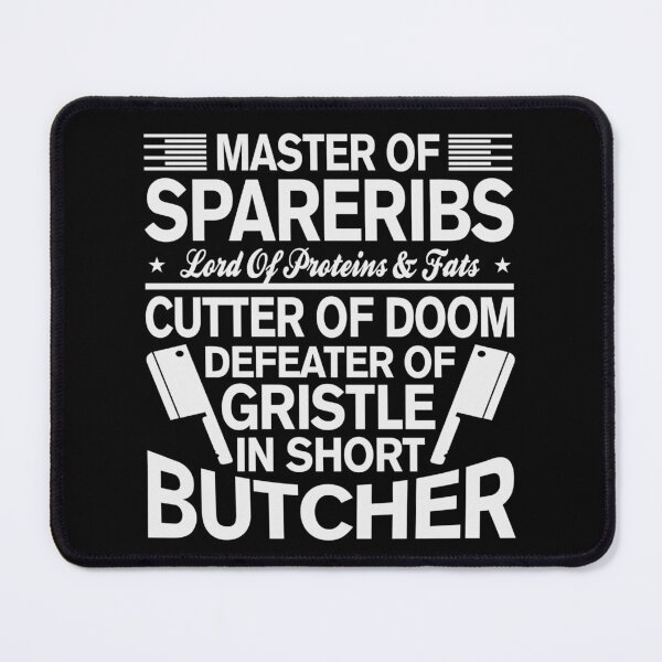 Item preview, MASTER OF SPARERIBS - funny butcher shop slogan designed and sold by KatisDesign.