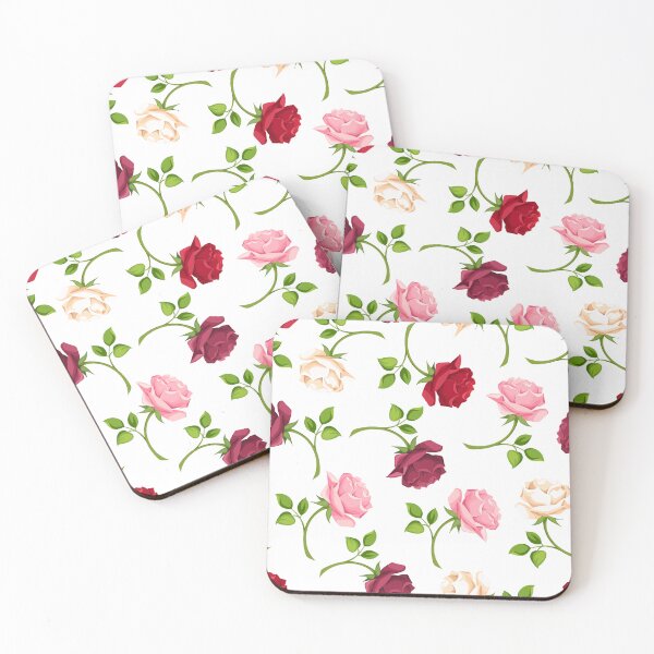 Item preview, Floral pattern with colorful roses on white designed and sold by Naddya.
