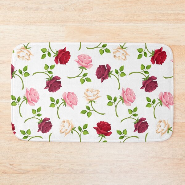 Item preview, Floral pattern with colorful roses on white designed and sold by Naddya.