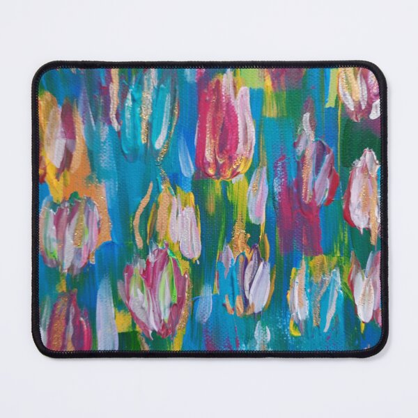 Item preview, Vibrant Tulips. Abstract Floral Pattern in Vedic Art Acrylic Painting. designed and sold by LotusBlanc.