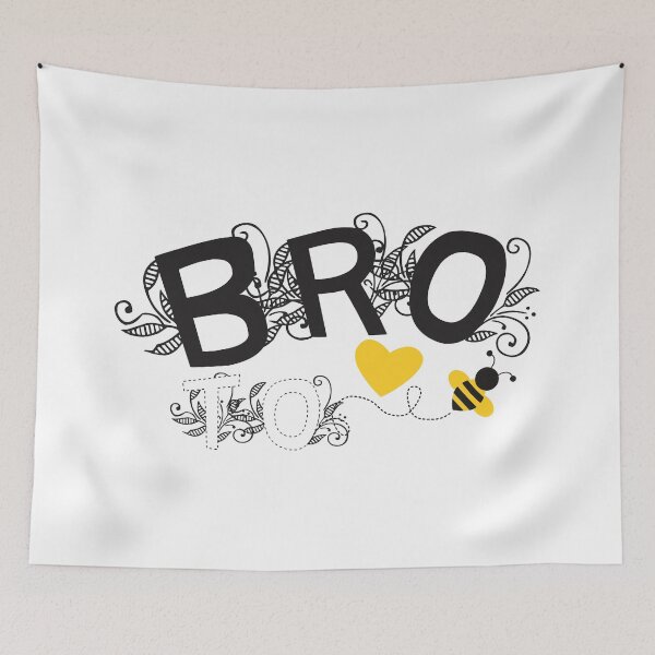 Item preview, BroTo Be | Trendy Cute Black And White Floral Typography With Yellow Heart And Bee | New Baby Announcement designed and sold by Zazizu.