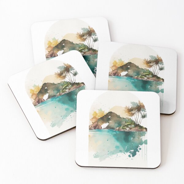 Item preview, Virgin Islands National Park Boho Watercolor Arch designed and sold by PikoApparel.