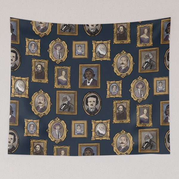 Item preview, Gallery of Famous Authors - Navy designed and sold by Quick Brown Fox Canada.