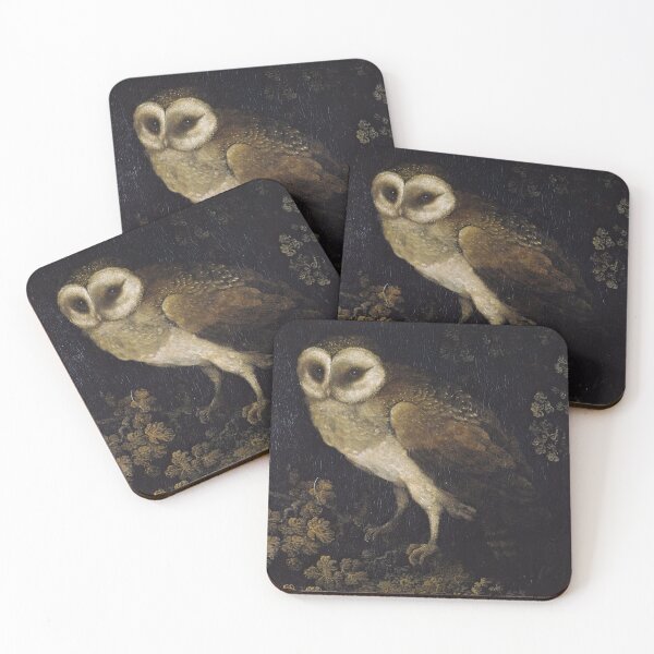 Item preview, Antique Owl Painting , Moody Rustic Bird Print  designed and sold by scrolla.