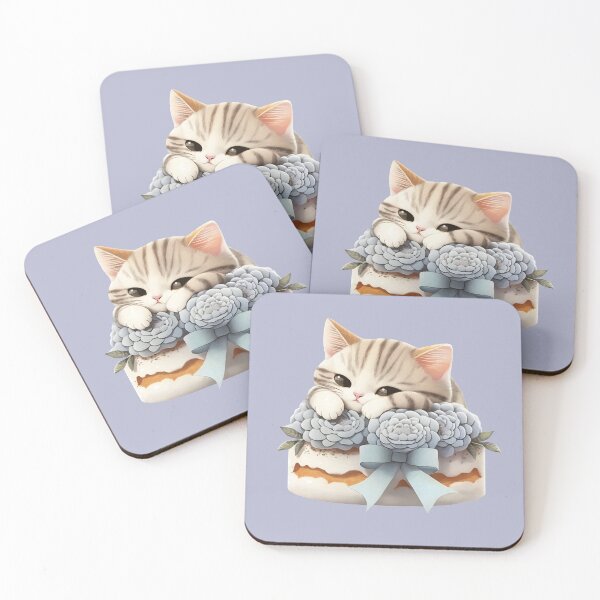 Item preview, Cat cake - tiramisu - watercolor designed and sold by littleblackkiss.