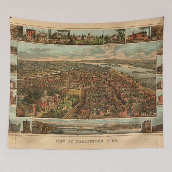 Item preview, Harrisburg, Pennsylvania (1855) designed and sold by allhistory.