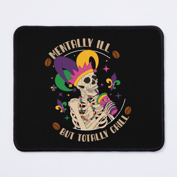 Item preview, Totally Chill Mardi Gras Skeleton Coffee Lover designed and sold by Dressed For Duty.