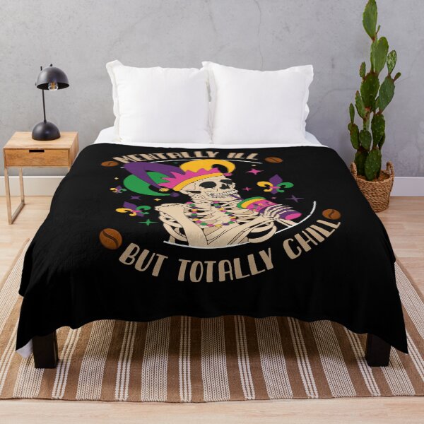 Item preview, Totally Chill Mardi Gras Skeleton Coffee Lover designed and sold by Dressed For Duty.
