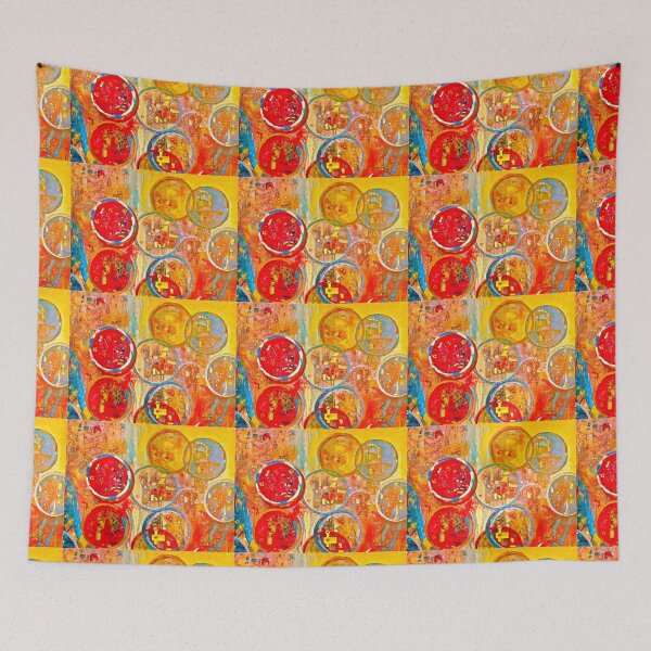 Item preview, Abstract Circles of Orange Red Blue designed and sold by BAR-ART.
