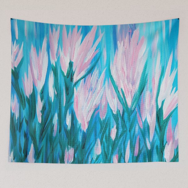 Item preview, Serene Meadow Blooms. Abstract Floral Pattern in Vedic Art Acrylic Painting. designed and sold by LotusBlanc.