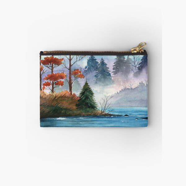 Item preview, Watercolor misty river with a small island designed and sold by MaryWatercolor.