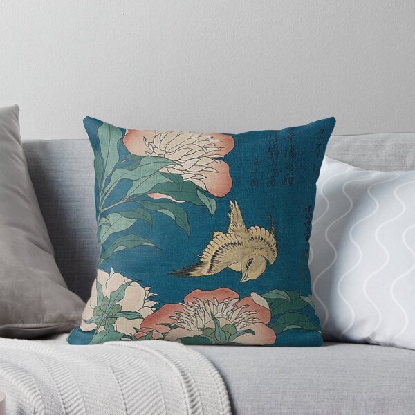 Item preview, Hokusai - Peonies and Canary designed and sold by tomorrowsart.