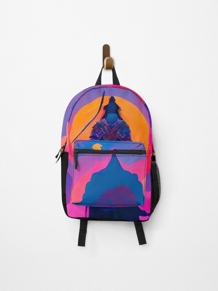 Thumbnail 1 of 3, Backpack, Samurai Sunset designed and sold by RaveToTheGrave.