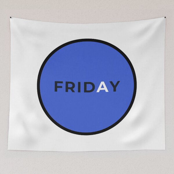 Item preview, Blue circle with the inscription Monday designed and sold by HappyTrippy.