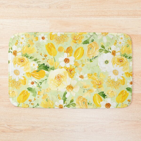 Item preview, Light Green Springflowers Tulips And Daisies Flowers And Blossoms Pattern designed and sold by UtArt.