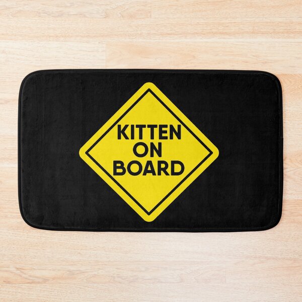 Item preview, KITTEN on Board Yellow Warning Sign, cat lover design designed and sold by RiciPaneto.