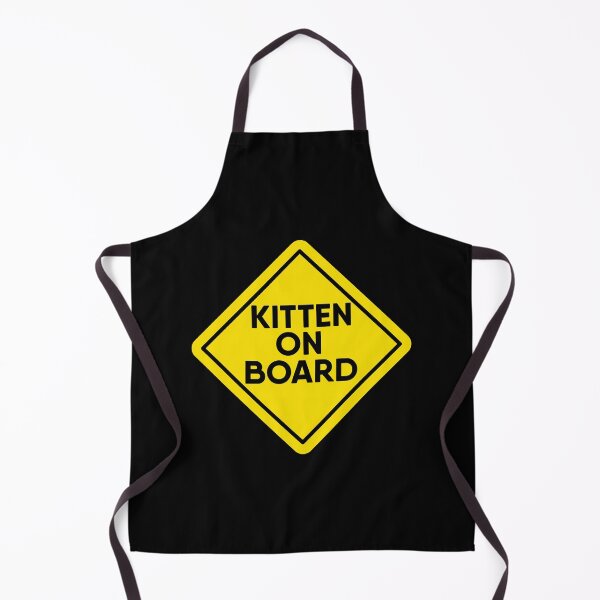Item preview, KITTEN on Board Yellow Warning Sign, cat lover design designed and sold by RiciPaneto.