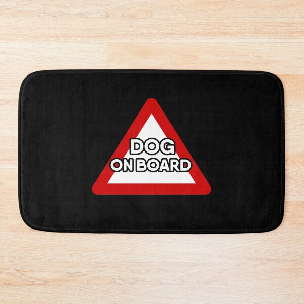 Item preview, DOG on Board Red and White Triangle Warning Sign, dog lover design designed and sold by RiciPaneto.