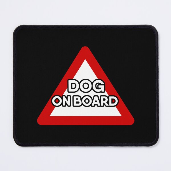 Item preview, DOG on Board Red and White Triangle Warning Sign, dog lover design designed and sold by RiciPaneto.