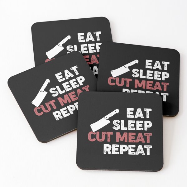 Item preview, EAT SLEEP CUT MEAT REPEAT - funny butcher shop slogan designed and sold by KatisDesign.