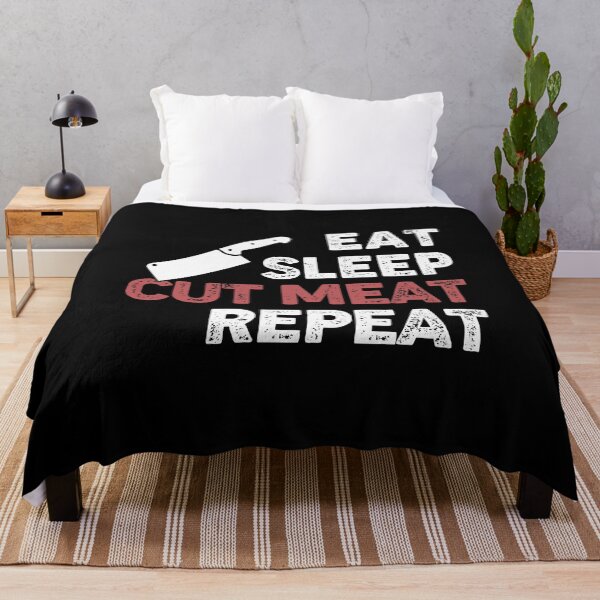 Item preview, EAT SLEEP CUT MEAT REPEAT - funny butcher shop slogan designed and sold by KatisDesign.
