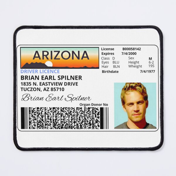 Item preview, Paul Walker Driver License Fast and Furious designed and sold by 400Racing.