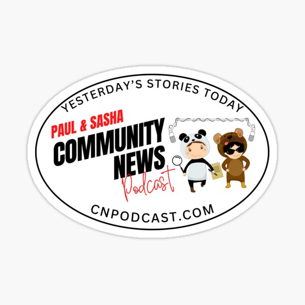 Oval Furry Podcast Logo with website Community News Podcast with Paul and Sasha Fan Gear Sticker