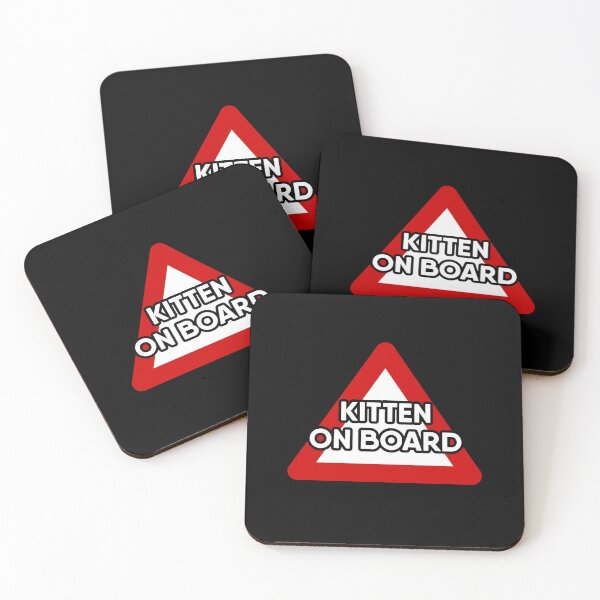 Item preview, KITTEN on Board Red and White Triangle Warning Sign, dog lover design designed and sold by RiciPaneto.