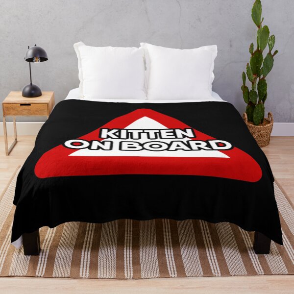 Item preview, KITTEN on Board Red and White Triangle Warning Sign, dog lover design designed and sold by RiciPaneto.