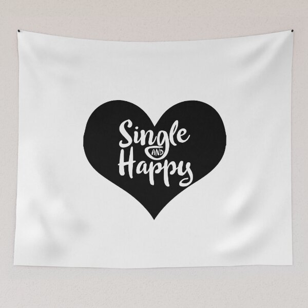 Item preview, Single And Happy Black Heart Valentine's Day  designed and sold by BUBLTEES.