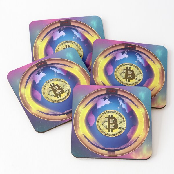 Item preview, Bitcoin with Planet Earth - Square Variant designed and sold by Djantrix.