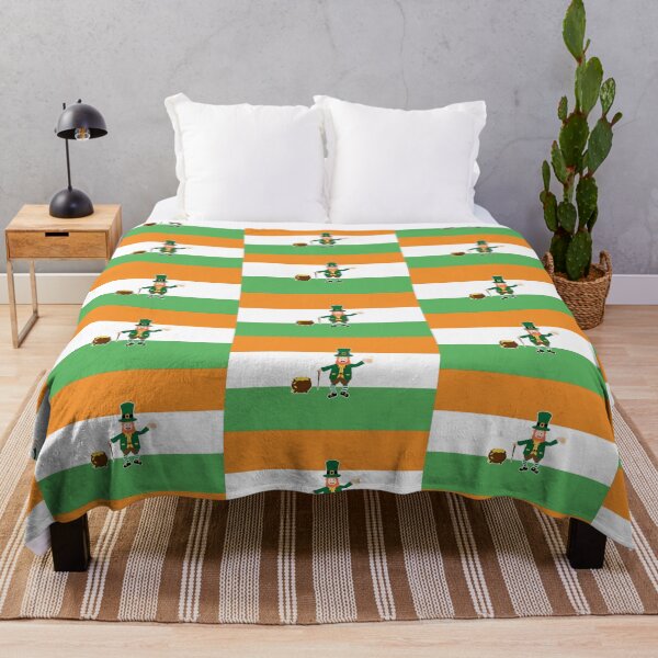 Item preview, Irish leprechaun celebrating St. Patrick's Day over the colors of the Irish flag designed and sold by Martapp.