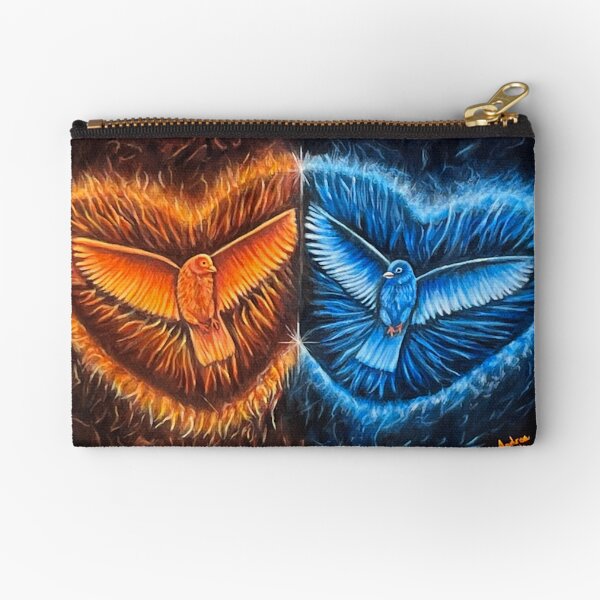 Birds Flying Together- Twin Flame Art Zipper Pouch