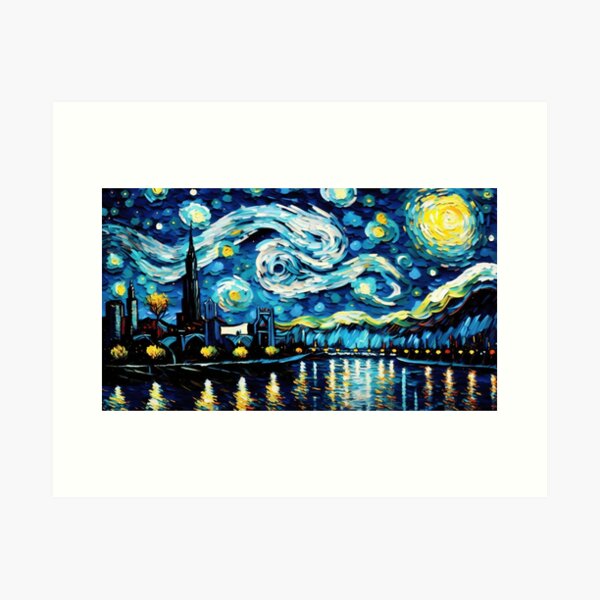 Artikel-Vorschau von New York City im impressionistischen Stil bei Nacht, designt und verkauft von mind-melt-er.