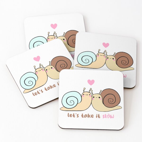 Item preview, Let's take it slow a cute snail pun - cute little snails couple  designed and sold by Yarafantasyart.