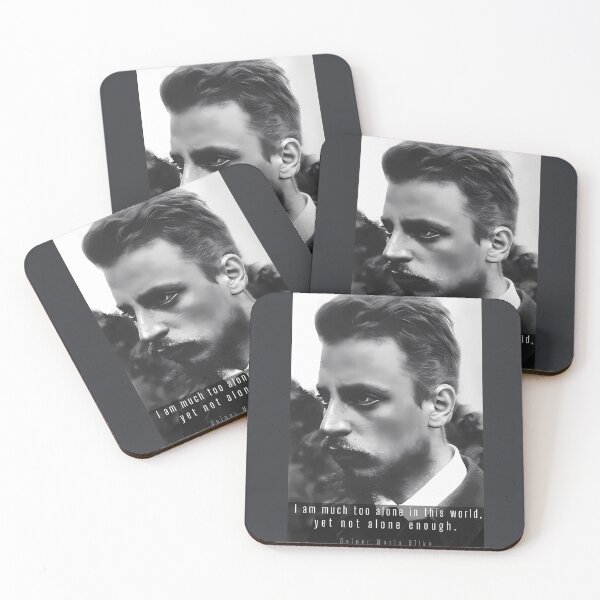 Item preview, rainer maria rilke portrait and quote:  I am much too alone in this world, yet not alone enough. designed and sold by artbleed.