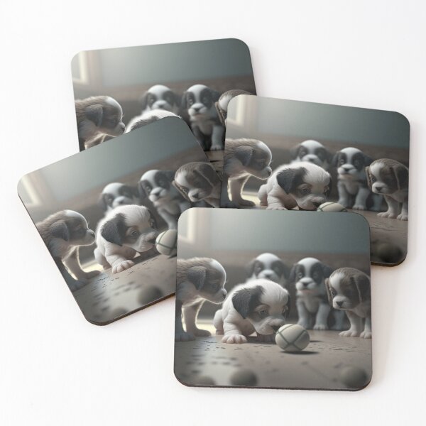 Item preview, Tiny puppies at play designed and sold by ThreadGallery.
