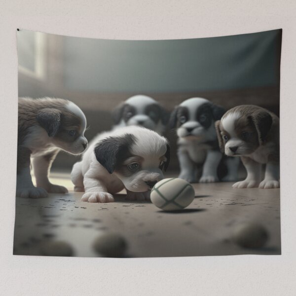 Item preview, Tiny puppies at play designed and sold by ThreadGallery.