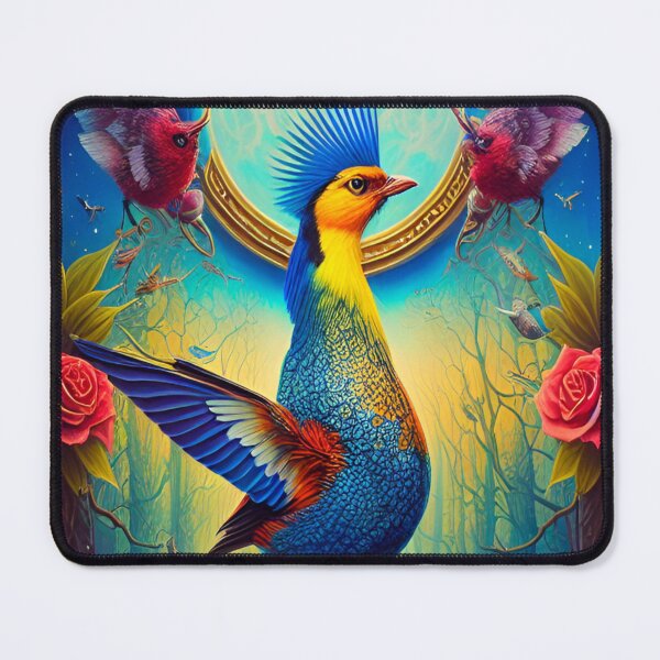 Artikelvorschau, Blauer Vogel in einem Fantasiewald entworfen und verkauft von FantasyEmpire.