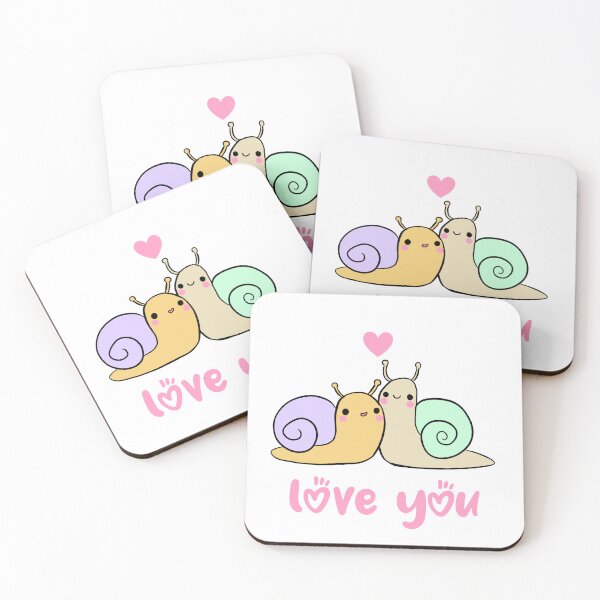 Item preview, I love you note cute little snails couple  designed and sold by Yarafantasyart.