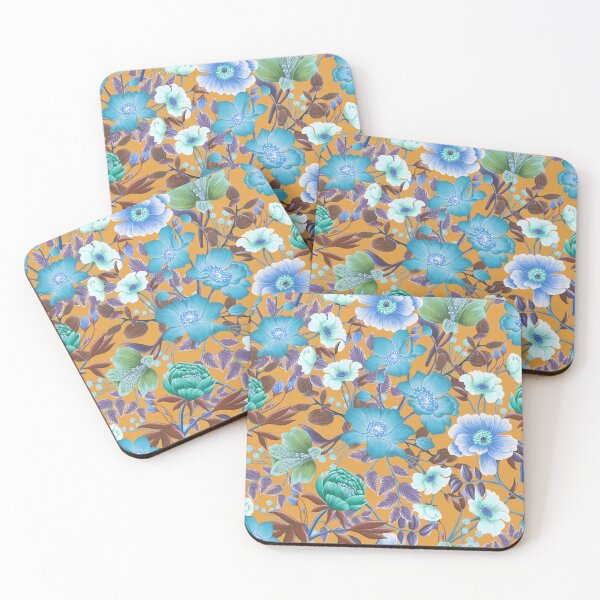 Item preview, Floral garden in blue tone with yellow palate designed and sold by Kaushlydraw.